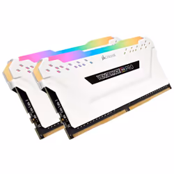 Corsair Vengeance RGB CMW16GX4M2C3600C18W, 16 Go, 2 x 8 Go, DDR4, 3600 MHz, 288-pin DIMM, Blanc