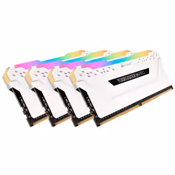 Corsair Vengeance RGB CMW32GX4M4C3200C16W, 32 Go, 4 x 8 Go, DDR4, 3200 MHz, 288-pin DIMM, Blanc