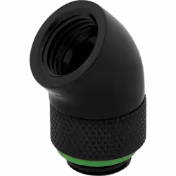 Corsair CX-9055002-WW, Raccord, Laiton, Noir, 1/4", 45°, 2 x 45° Rotary Adapters