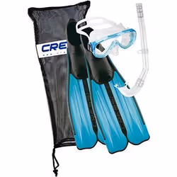 Cressi Rondinella Bag Ensemble Plongée/Natation palmes masque tuba avec sac - Aquamarine - 41/42 - CA189241
