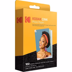 Papier Photo Zink - KODAK - 2x3 Pouces - 100 Feuilles - Résistant à leau - Autocollant