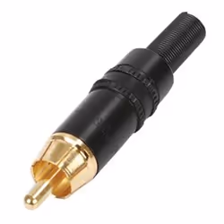 Neutrik NTR-NYS373-0, RCA (M), Noir, Plastique, Or
