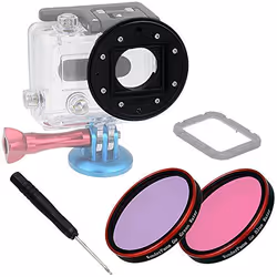 Fotodiox WPGT-UNDRWTR-KIT, GoPro Hero 3, Noir, Rose, Violet, Transparent