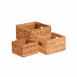 Honey-Can-Do STO-02882 Boîte de rangement Panier de rangement Carré Bois
