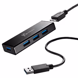 j5create JUH340-N HUB USB 3.0 à 4-Port - UE/RU, USB 3.2 Gen 1 (3.1 Gen 1) Micro-B, USB 3.2 Gen 1 (3.1 Gen 1) Type-A, 5000 Mbi ...