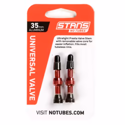 Stan's NoTubes Alloy Valves, Kit d’entretien, Freins à disque mécanique pour vélo, Roue, Noir, Rouge, Aluminium, 35 mm