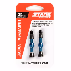 Stan's NoTubes Alloy Valves, Kit d’entretien, Freins à disque mécanique pour vélo, Roue, Noir, Bleu, Aluminium, 35 mm