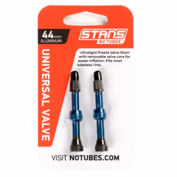 Stan's NoTubes Alloy Valves, Kit d’entretien, Freins à disque mécanique pour vélo, Roue, Noir, Bleu, 44 mm, 2 pièce(s)