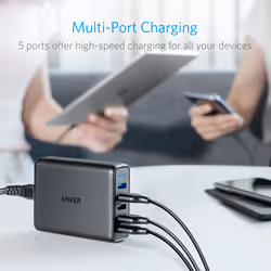 Anker PowerPort Speed 5 Universel Noir Secteur Intérieure - Vue supplémentaire 4