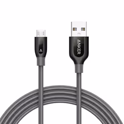 Anker PowerLine+ Micro USB 1.8m, 1,8 m, USB A, Micro-USB B, USB 2.0, Mâle/Mâle, Gris