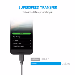 Anker USB-C to USB 3.0 câble USB 0,9 m USB 3.2 Gen 1 (3.1 Gen 1) USB C USB A Noir