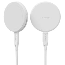 Cygnett ChargePuck Qi2.0 Écouteurs, Smartphone Blanc USB Recharge sans fil Charge rapide Intérieure