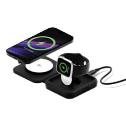 Cygnett MagTravel Qi2.0 2-in-1 Smartphone, Smartwatch Noir USB Recharge sans fil Charge rapide Intérieure