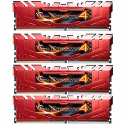 G.Skill Ripjaws 16GB DDR4-2666Mhz, 16 Go, 4 x 4 Go, DDR4, 2666 MHz, 288-pin DIMM, Rouge