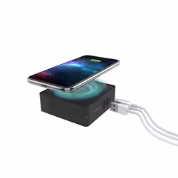mophie 401102475, Intérieure, Secteur, USB, 12 V, Recharge sans fil, PowerIQ, Noir