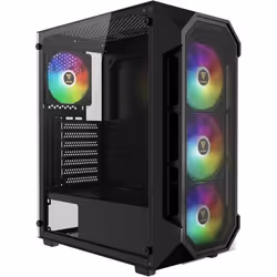 Boîtier PC Gamer - GAMDIAS - Aura GC1 Elite ARGB - Verre Trempé - 4 Ventilateurs ARGB - Panneau Mesh