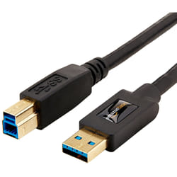 AmazonBasics USB 3.0/USB 3.0 Type B, 1.8m câble USB 1,8 m USB 3.2 Gen 1 (3.1 Gen 1) USB A USB B Noir