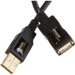AmazonBasics USB 2.0 A, M/F, 2m câble USB USB A Noir
