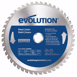 Disque acier pour scie circulaire EVOSAW230 - Lame de scie acier 48 dents, peut être également utilisée sur des modèles de sc ...