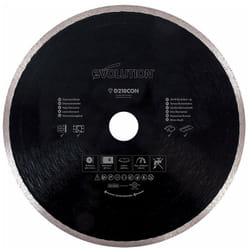 Evolution - Disque diamant 210mm alésage 25,4mm pour Scie à onglet et Scie sur table