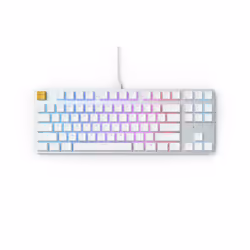 Glorious PC Gaming Race GMMK, Sans clé (80 - 87%), USB, Clavier mécanique, QWERTY, LED RGB, Argent, Blanc