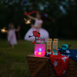 glo Sammy Light-Up Cubes Jouet de bain Rouge