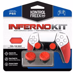 KontrolFreek FPS Freek Performance Kit Inferno, PlayStation 5, Poignée de manette de jeu analogique, Rouge, Sony, Boîtier plu ...