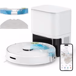 SwitchBot Robot Aspirateur Laveur S1 Plus avec Base Auto-VideNavigation LiDARAI Détection Obstacles2700Pa Idéal pour Poils da