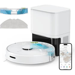SwitchBot Robot Aspirateur Laveur S1 Plus avec Base Auto-VideNavigation LiDARAI Détection Obstacles2700Pa Idéal pour Poils da