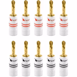 Fiche banane - Nakamichi - BFA - Plaquée or 24K - 12-18 AWG - 10 pièces