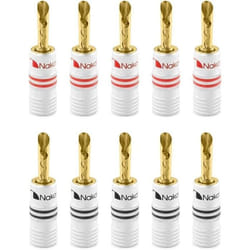 Fiche banane - Nakamichi - BFA - Plaquée or 24K - 12-18 AWG - 10 pièces