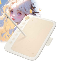 Tablette graphique UGEE Q6 Tablette Dessin 6 Pouces Connectée au Téléphone avec 6 Raccourcis pour Windows Mac Android Beige