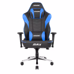 AKRacing Masters Series Max, Fauteuil de gaming, 181 kg, Siège capitonné, Dossier capitonné, Argent, Aluminium