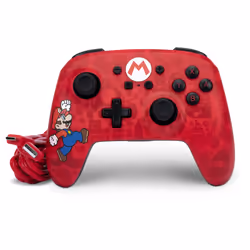 PowerA Here We Go Mario Noir, Rouge Bluetooth/USB Manette de jeu Analogique Nintendo Switch - Vue supplémentaire 8