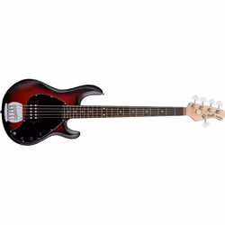 Sterling by Music Man StingRay Ray5, Guitare basse électrique, 4 cordes, Rouge, Ruby Red Satin, Solide, Moyen