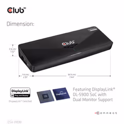 CLUB3D CSV-3103D The Club 3D Universal USB 3.1 Gen 1 UHD 4K Docking station DisplayLink™ - Vue supplémentaire 4