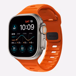Nomad NM00736685, Bande, Smartwatch, Orange, Apple, Watch Ultra, Series 8, 7, 6, SE, Aluminium, Fluoroélastomère