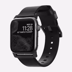 Nomad NM1A41BM00, Bande, Smartwatch, Noir, Apple, Apple Watch Series 1, 2, 3, 4, 5, Cuir, Acier inoxydable