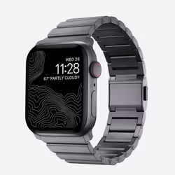Nomad Aluminium Band, Bracelet de montre, Apple, Watch, Aluminium, Charbon, Acier, Gris, 116 mm
