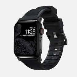 Nomad NM1A41BN00 accessoire intelligent à porter sur soi Bande Noir Caoutchouc, Acier inoxydable