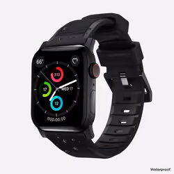 Nomad NM1A41BN00 accessoire intelligent à porter sur soi Bande Noir Caoutchouc, Acier inoxydable