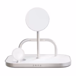 ZENS ZEDC29W/00 chargeur d'appareils mobiles Écouteurs, Smartphone, Smartwatch Argent, Blanc Secteur, USB Recharge sans fil Charge rapide Intérieure