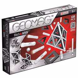 Geomag Panels Black&amp;White 68 pcs, Jouet à aimant néodyme, 5 an(s), Multicolore