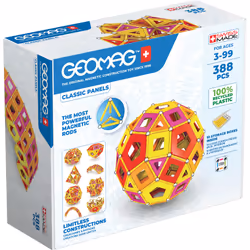 Geomag Classic Panels RE Warm Masterbox, Jouet à aimant néodyme, 3 an(s), Multicolore