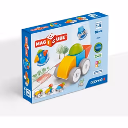 Blocs magnétiques - GEOMAG - Magicube 308 - 10 pièces - Formes variées - Véhicules - Plastique recyclé