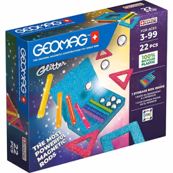 Geomag Glitter Panels Recycled, Jouet à aimant néodyme, 3 an(s), Multicolore
