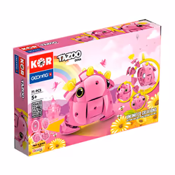 Geomag Tazoo Dina 71 pcs, Jouet à aimant néodyme, 5 an(s), Rose, Jaune