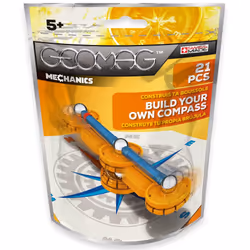 Geomag Mechanics maak je eigen kompas - 21 pcs, Jouet à aimant néodyme, 5 an(s), Bleu, Blanc