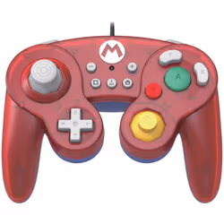 Hori Battle Pad (Mario), Manette de jeu, Nintendo Switch, Croix directionnelle, Avec fil, USB, Bleu, Rouge, Translucide