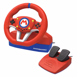 Hori Mario Kart Racing Wheel Pro Noir, Bleu, Rouge, Blanc USB Volant + pédales Analogique Nintendo Switch - Vue supplémentaire 4